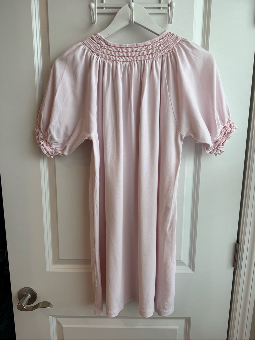 Lake Pajamas Smocked Nightgown Sleep Dress Light Pink Pima Cotton Medium Cottage - Picture 5 of 7